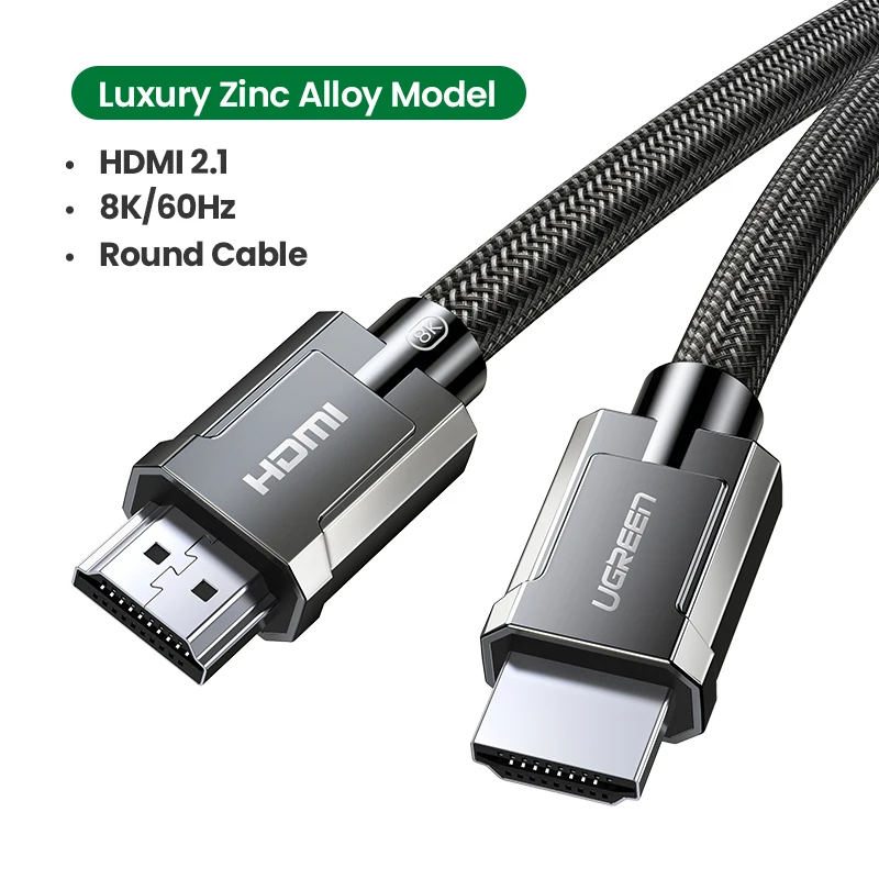 thumbnail image 1 of Cable HDMI 2.1 UGREEN 8K 60Hz 48Gbps Earc Cable compatible con HDMI de ultra alta velocidad para Xiaomi TV Box Laptop Proyector PS4 PS5, 1 of 5