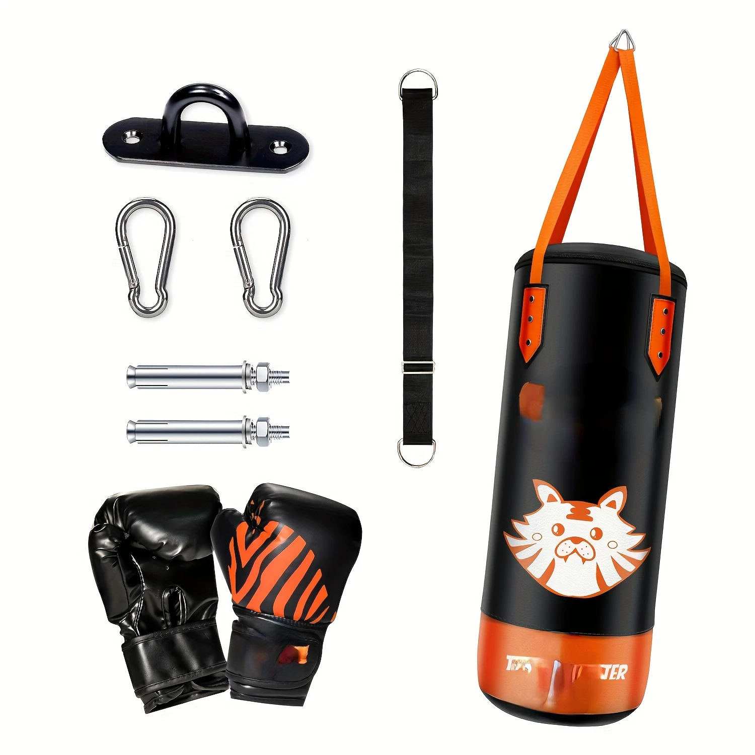 

Punching Bag With Gloves - Adjustable Height Strap - Great For Boxing, MMA, Kickboxing -Unfilled, Kingsday Goods