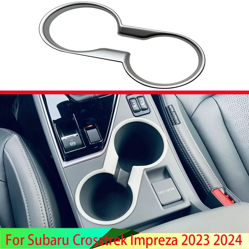 

Для Subaru Crosstrek Impreza 2023 2024, передняя центральная консоль, подстаканник для напитков, крышка, отделка, рамка, молдинг, украшение