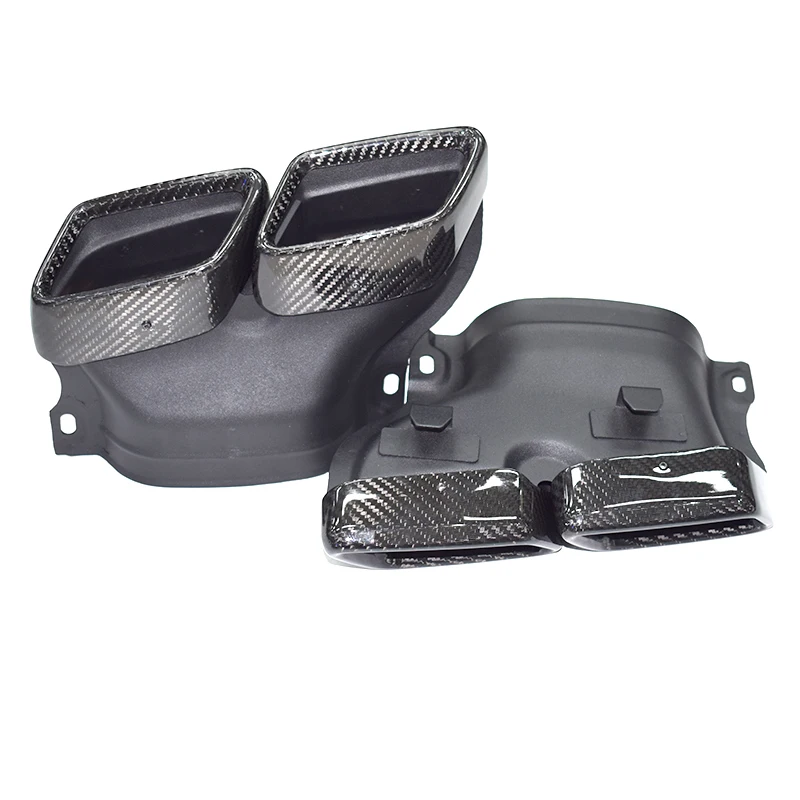 2014  2018 메르세데스 C 클래스 W205 배기관 업그레이드 탄소 섬유 무광택/광택 AMG C63 머플러 팁 노즐