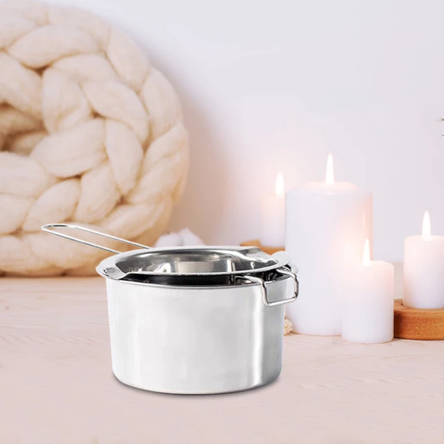 2 Pcs Candle Wax Melting Pot Reusable 600ml Wax Bowl Long Handled Wax  Melter Stainless Steel