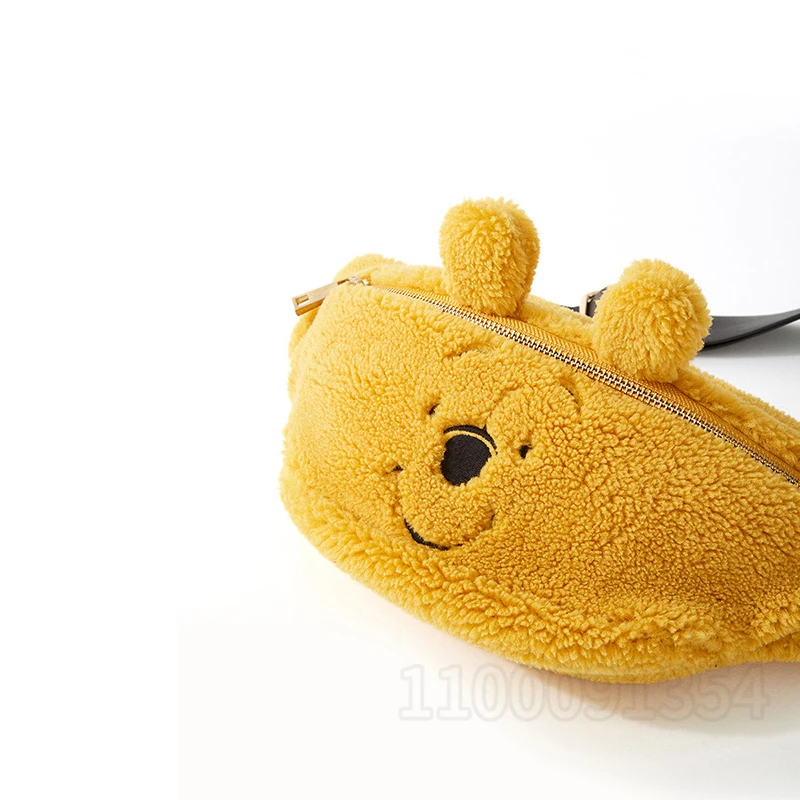 Disney Winnie The Pooh New Women's Plush Oblique Bag Cartoon Cute Women's Plush Waist Bag High Quality Large Capacity Chest Bag 3