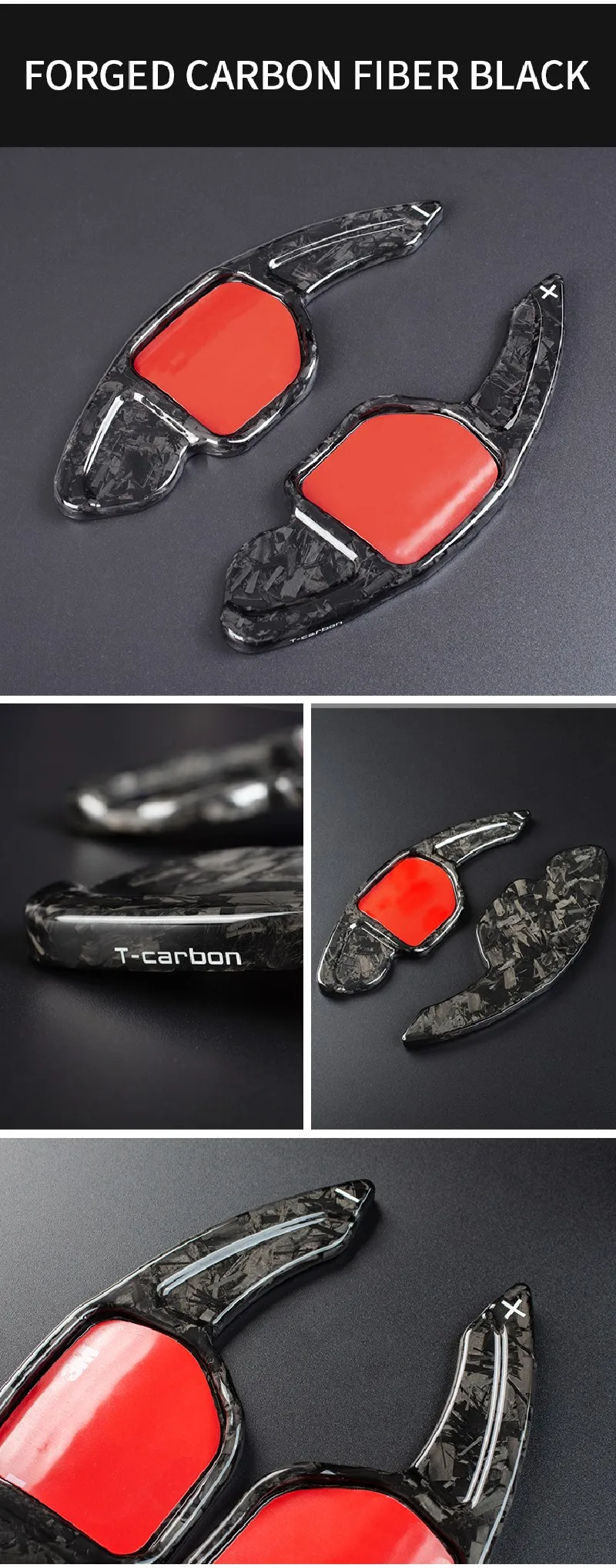 T-carbon Real Carbon Fiber Steering Wheel Paddle Shift Extension Shifters For Audi A5 A6 A8 S8 S5 S6 Q5 RS6 Q7