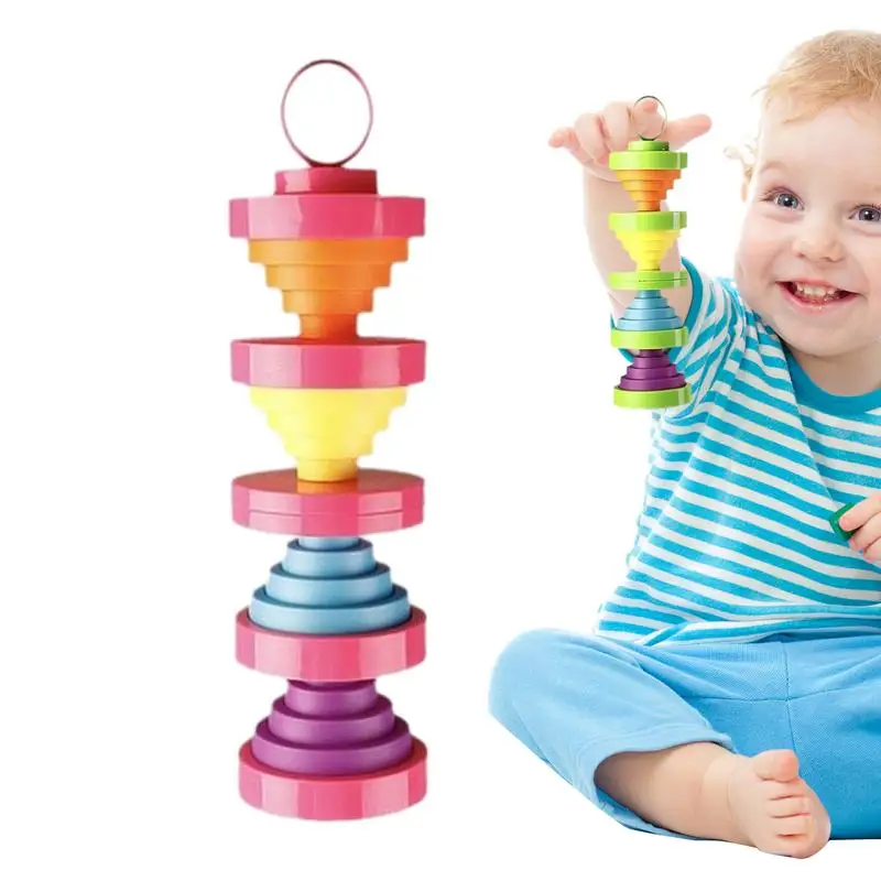 

Fidget Stacker Tower Carrot Tower Fidget Stacking Toy Stackable Interactive Montessori Toys Christmas Gift For Kids Children