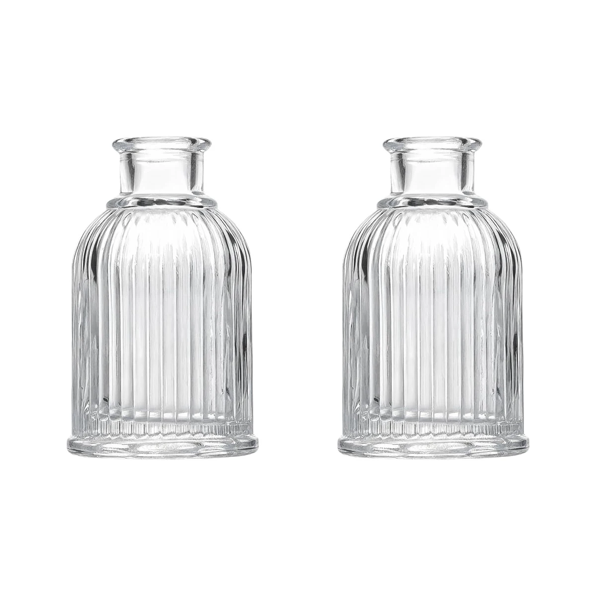 2/4/6 Adet Şeffaf Cam Mini Şişeler – Düğün Merkez Parçaları, Kendin Yap Kokular ve Çiçekçi Dekorasyonu için Reed Difüzör ve Çiçek Vazo Seti