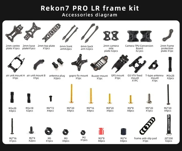 New HGLRC Rekon7 PRO Long Range HD O3 Frame Kit 7 Inch For FPV Drone For DIY RC FPV Quadcopter in store Drone Parts 6