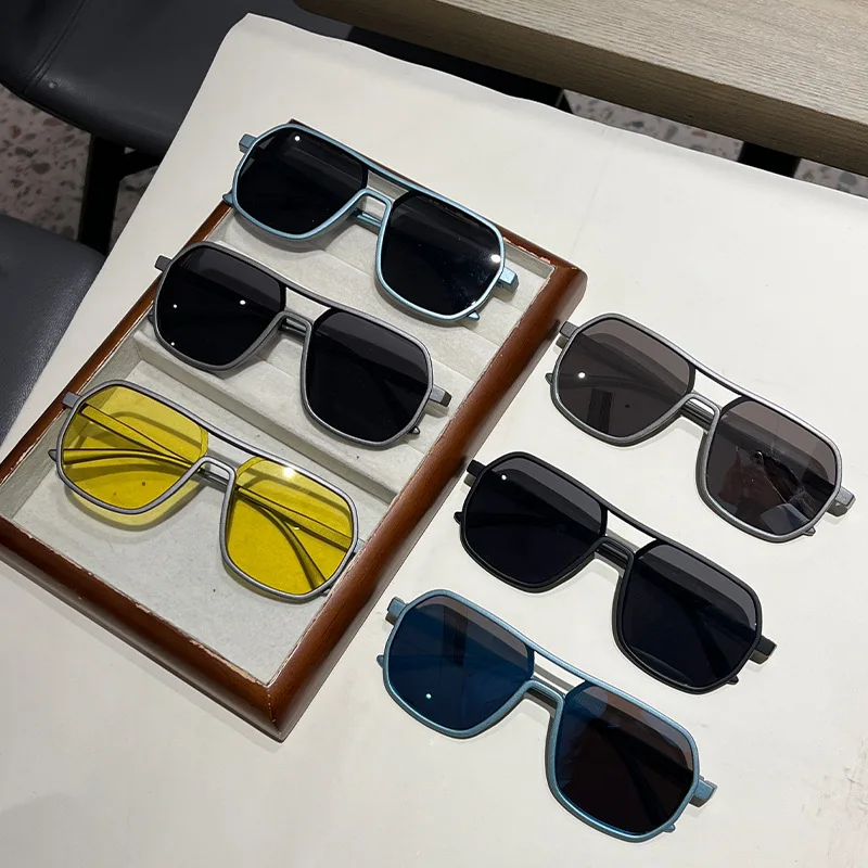 Vintage quadratische Sonnenbrille für Damen und Herren, rechteckige Sonnenbrille, ovale Sonnenbrille für Damen und Herren – Detail 1