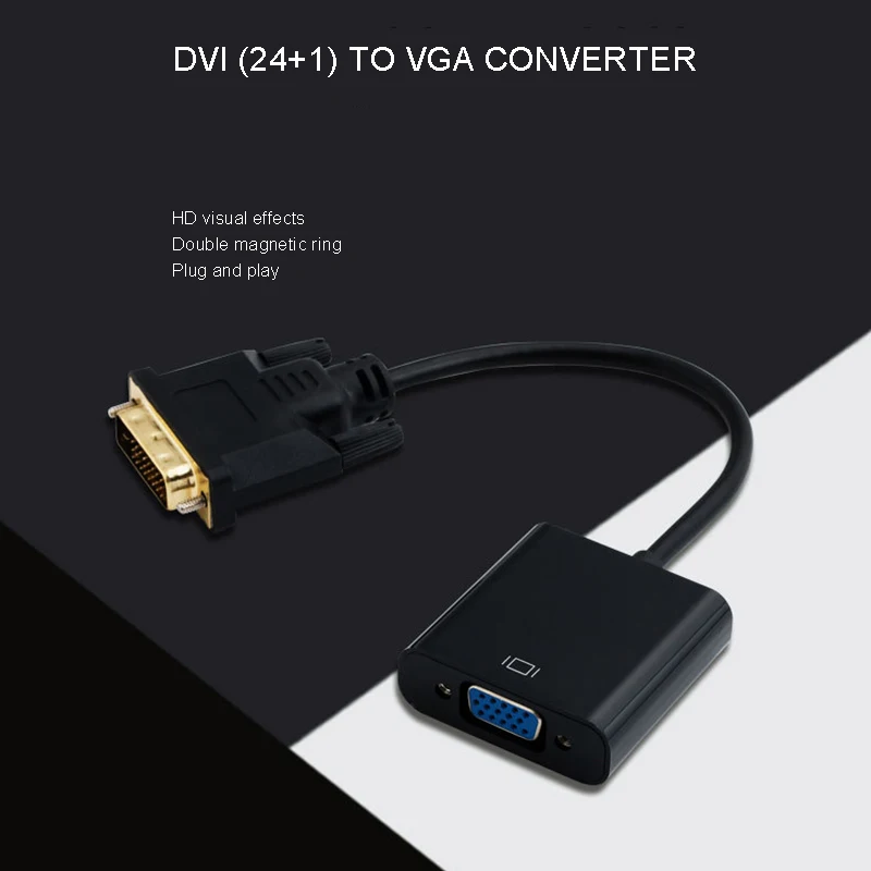 DVI To VGA Connection 24+1 Full HD 1080P High Speed Tape Chip Converter For PC Computer HDTV Monitor Display