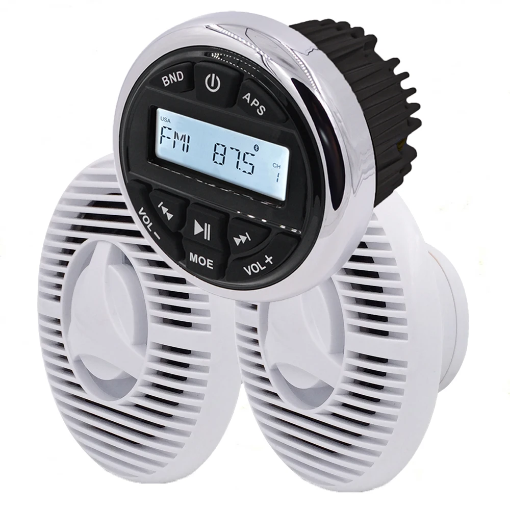 Marine Stereo Boat Radio Receiver OR 2Pc Waterproof Speakers OR Marine Combo "3 Options Available" for Yamaha Wave Runner Jetski