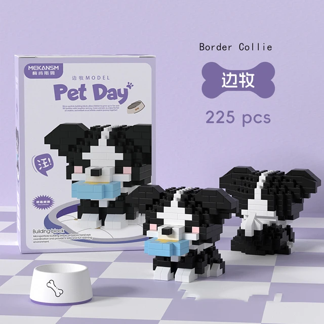 Pet Dog Animal Cat Building Blocks Border-Collie Corgi Schnauzer Small Micro Bricks Ragdoll Siamese Devon Rex Shorthair Brick 3