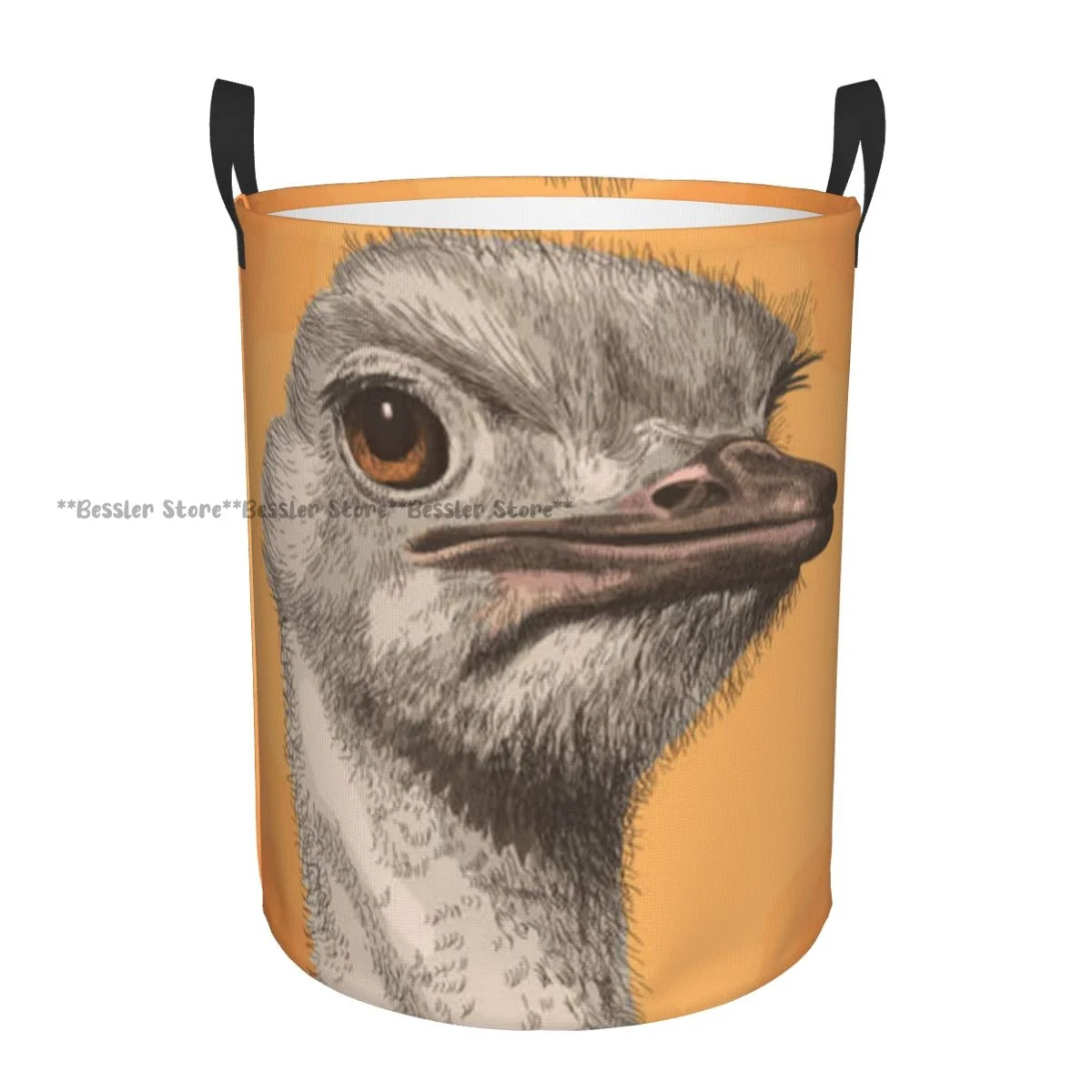 Складная корзина для белья со страусиной головкой в стиле ретро, ведро для хранения грязной одежды, органайзер для одежды, корзина Складная корзина для белья со страусиной головкой в стиле ретро, ведро для хранения грязной одежды, органайзер для одежды, корзина