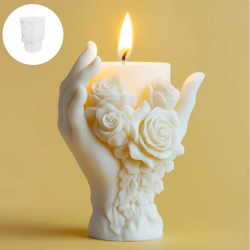 Handheldroseshapedcandlesiliconemold,flowerbouquetshapedresinmold,handicraftmold,flowerandhandgypsummold-AliExpress15