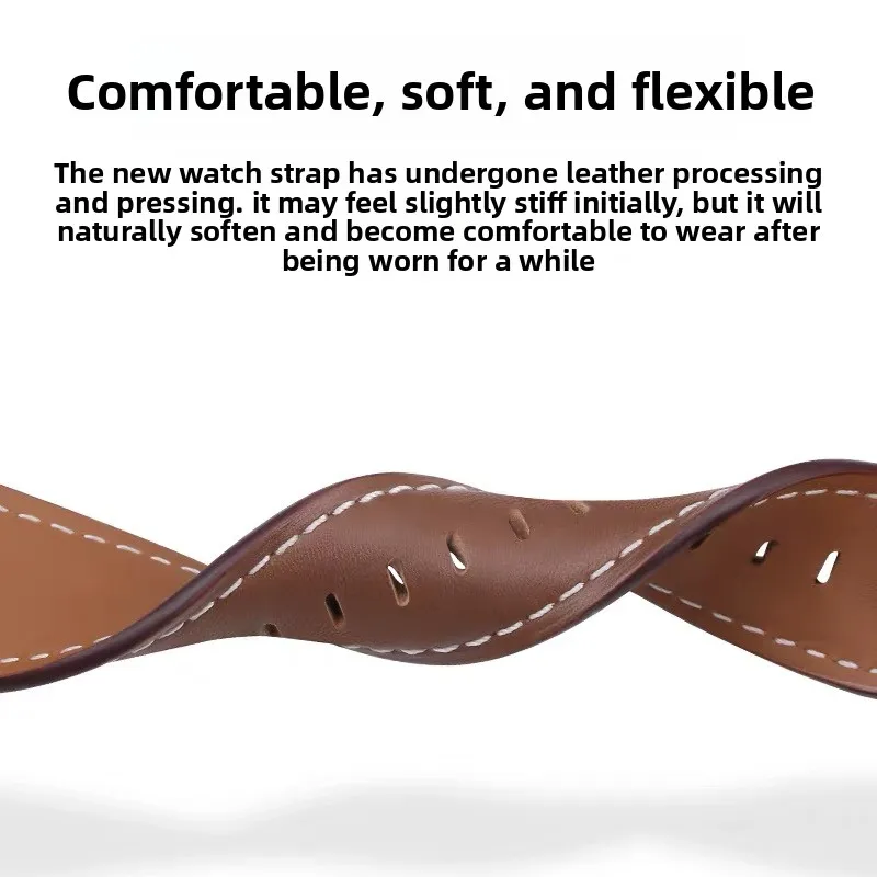 Premium Genuine Leather Watch Strap with Quick Release - 20mm/22mm, Unisex Timeless Design