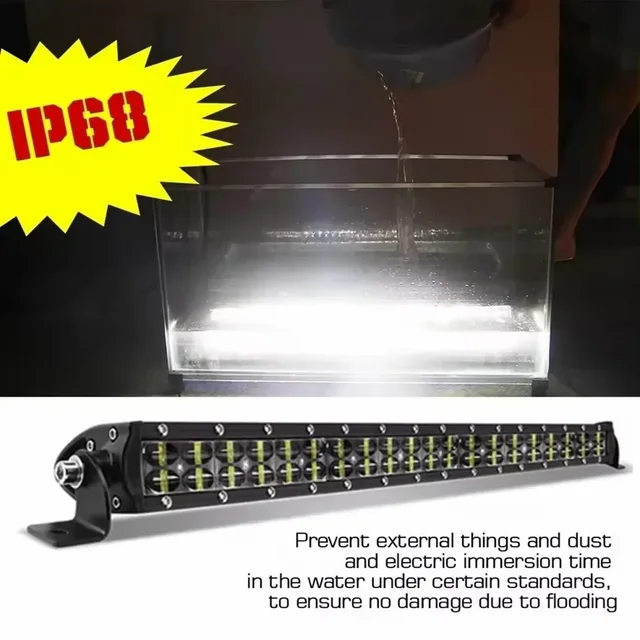6D Lens Led Light Bar Combo 2-Rows Led Work Light Driving Fog Lamp 4x4 Led Bar for Car Truck Offroad SUV ATV Boat 12V 24V