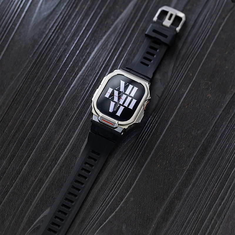 Enhanced Protective Metal Case and Strap for Apple Watch - Drop Resistant Armor Design