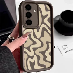 Striped Pattern Soft Phone Case Cover for Samsung S24 FE (A159 Coffee)