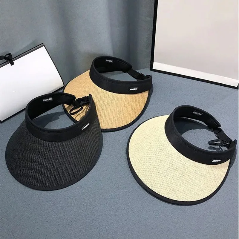 YUDX Summer Big Brim Collapsible Sunshade Hats For Women Korean Style  Outdoor Cycling UV Protection Women's Straw Plaited Caps - AliExpress