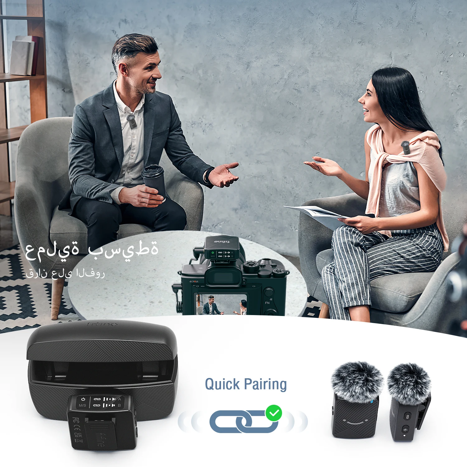 مايك FIFINE M9 لاسلكي مدونة فيديو للمقابلات والتسج...