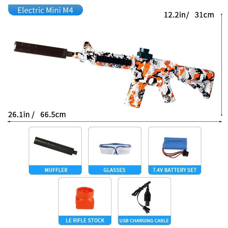 Automatic shooting Splash toy gun, electric series, long-range shooting war, outdoor shooting games, children's Christmas gifts 3