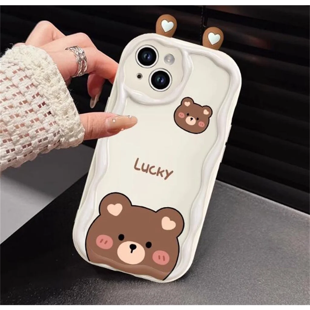 Adorable 3D Animal Ears Soft Wave Case Cover