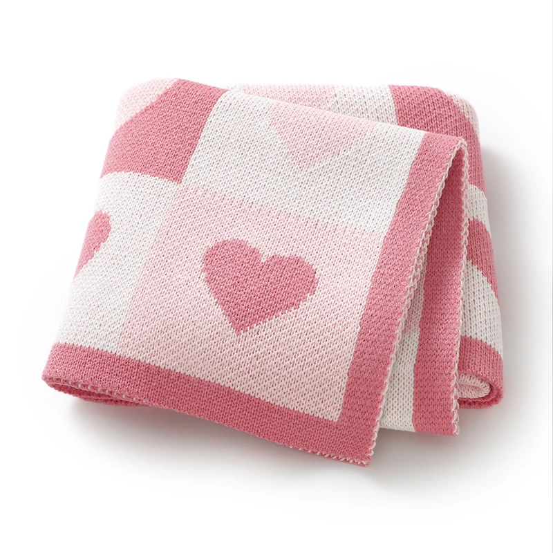 90*70cm Baby Blankets Newborn Boys Girls Knitted Stroller Swaddle Wrap Cradle Quilts Breathable Infant Thorwing Mats Four Season