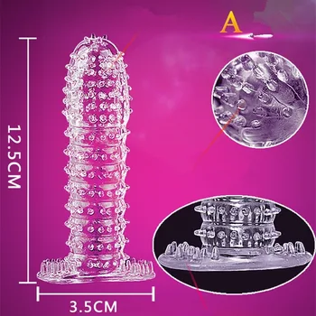 Transparent  Wolf Tooth Condoms Men's Penis Cover Crystal Cover Couple Use Sex Toy  Penis Rings Condoms Wolf Tooth Peny Cover 6