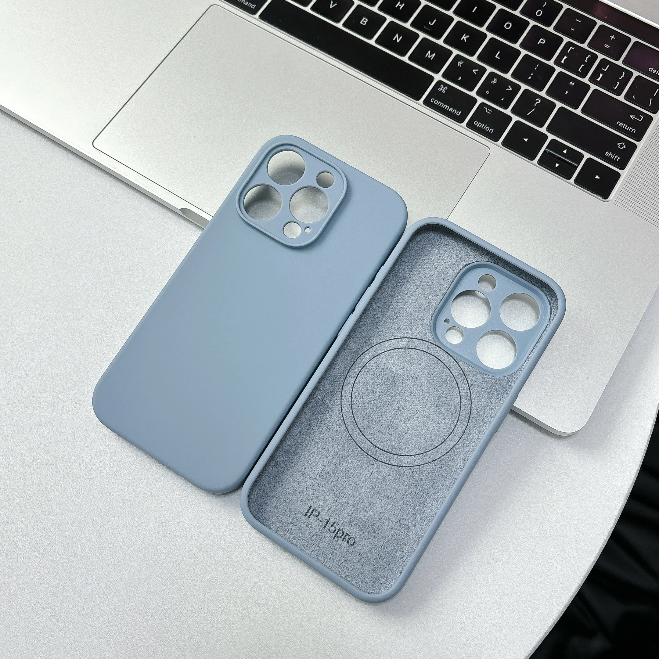 Premium Chinese Red Liquid Silicone Magnetic Case with MagSafe Compatibility, Wireless Charging, and Soft Touch Finish