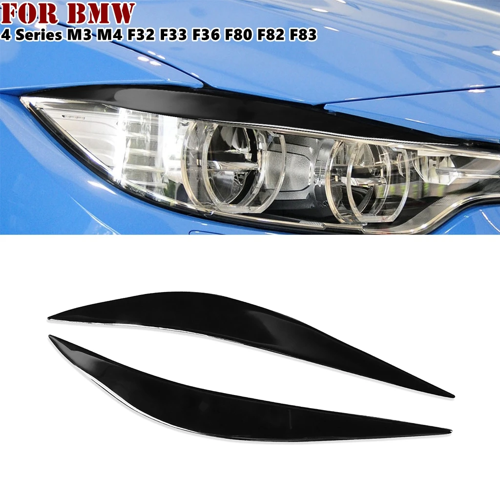 

1 пара черных фар, накладки на веки для бровей для BMW 4 серии M3 M4 F32 F33 F36 F80 F82 F83, автомобильные наклейки, накладки на веки