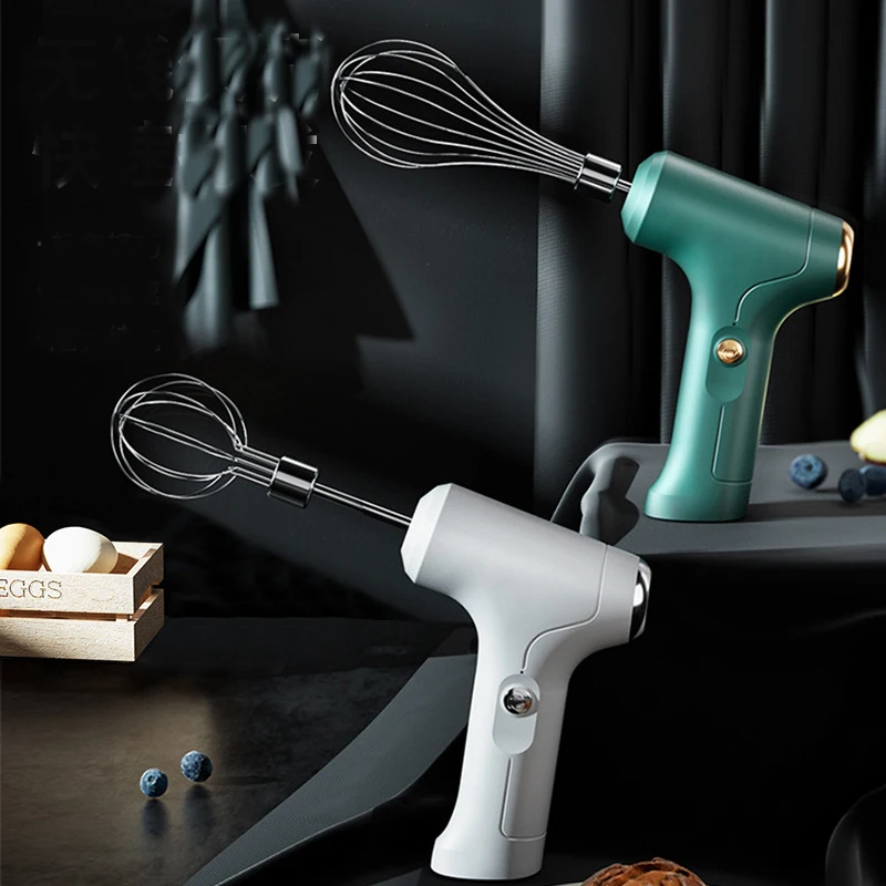 Portable Electric Whisk Food Blender USB Rechargeable Wireless Handheld Whisk Milk Foam Cream Cake Maker Kitchen Accessories