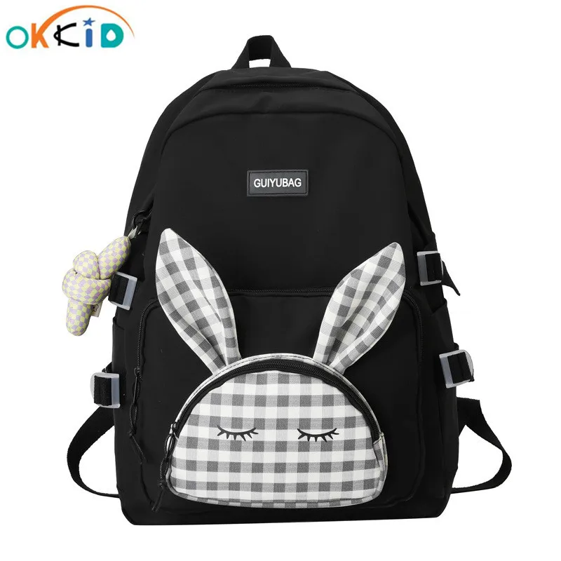 OKKID детский школьный рюкзак для девочек, милый клетчатый рюкзак, kawaii, сумка для книг, рюкзак для учеников начальной школы, детский школь…