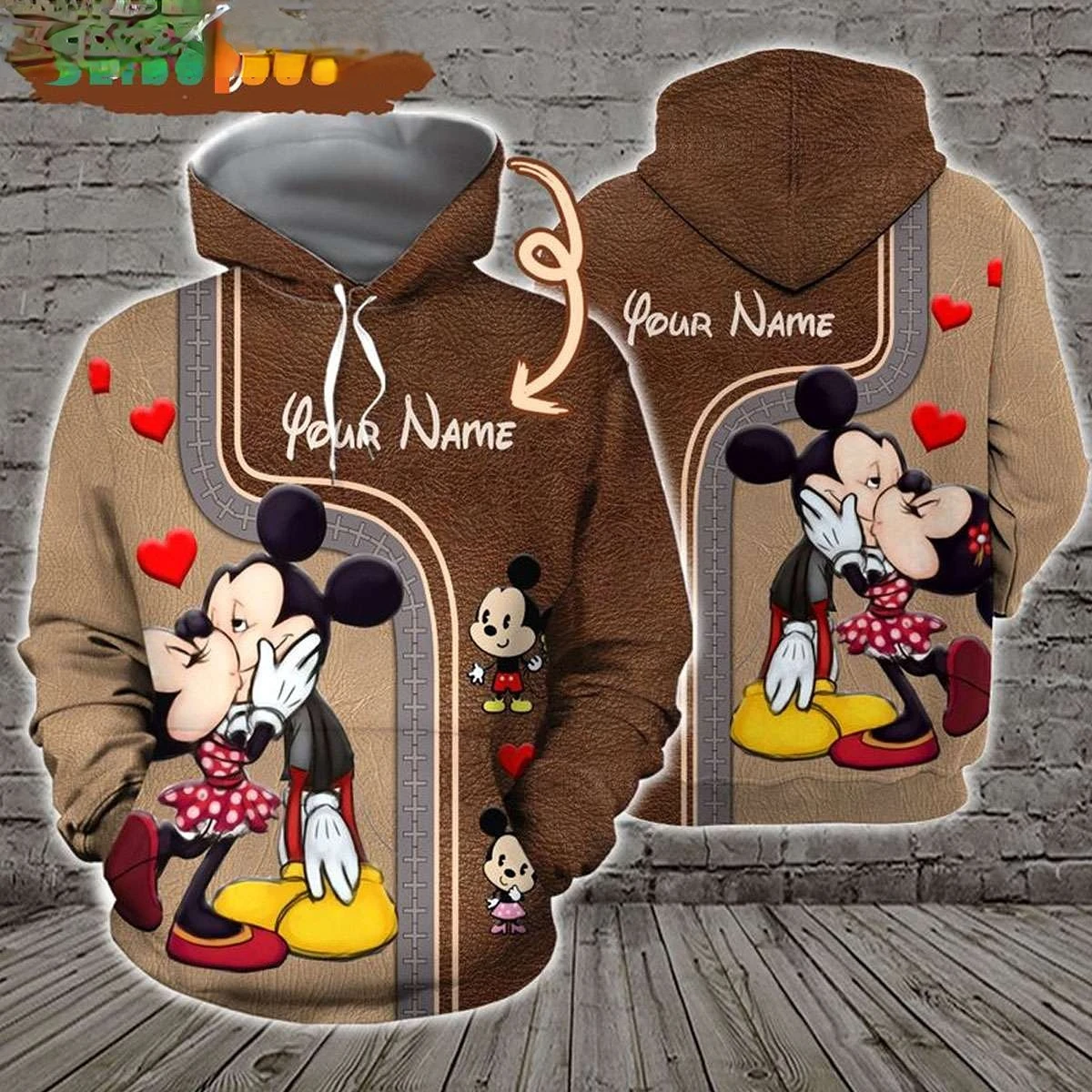 

Disney Mickey Mouse Personalized Mickey And Minnie Kissing, Mickey Mouse Hoodie 3d hoodie
