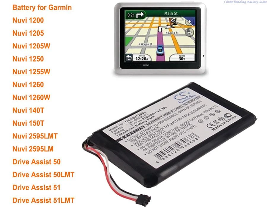 Cameron Sino Battery 3610003501 For Garmin Nuvi 1200, 1205, 1205w