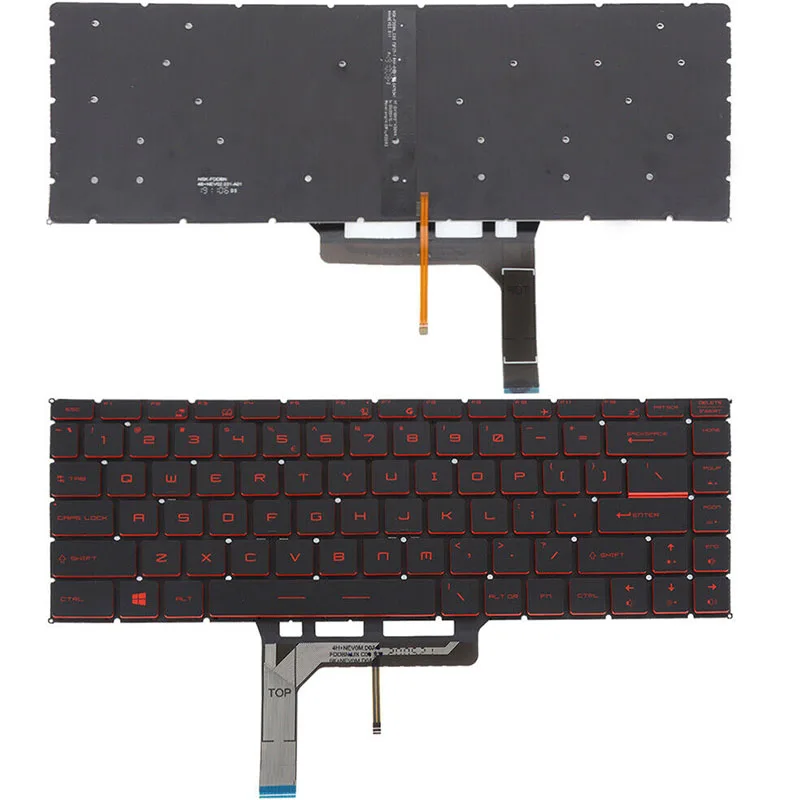 Teclado Fino do Portátil com Luminoso Vermelho Eua Msi Gf63 Gf63 8rc Gf63 8rd Gf63 9sc Novo