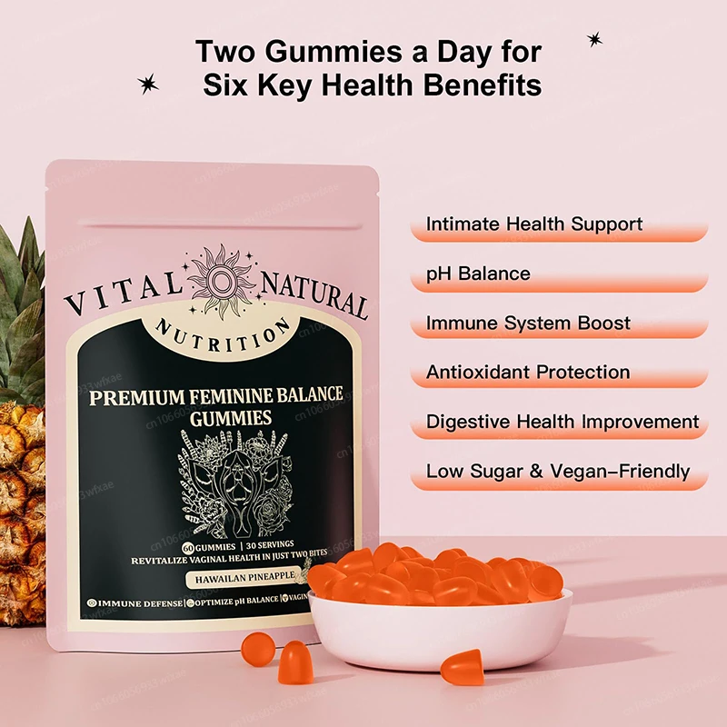 Feminine Balance Gummies PH Level Vaginal Ph Balance Healthy Vaginal Flora &Yeast Support Health Odor
