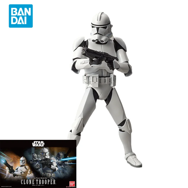Bandai-figura de acción Original de STAR WARS para niños, modelo de Anime, clon TROOPER, juguetes de montaje, regalos coleccionables, 1/12