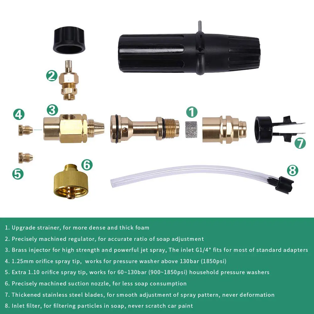 High Pressure Soap Foamer Snow Foam Lance Foam Cannon Foam Gun Nozzle Car Clean Foam Wash foam generator for Karcher Car Washer 3