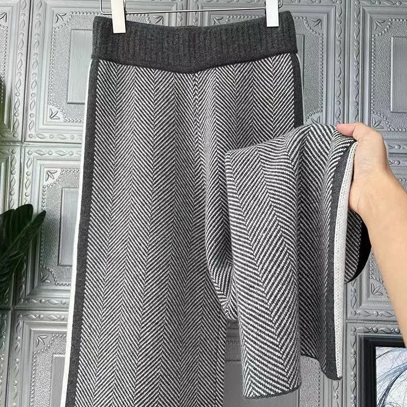 Pantalon en maille à motif chevron