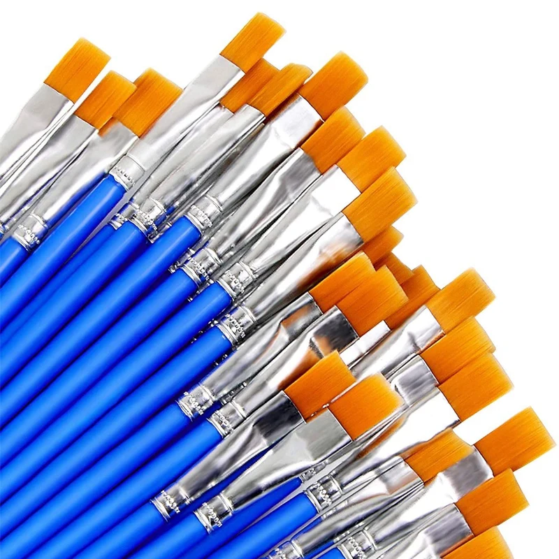 

10Pcs Paint Brushes Set for Kids Painting Small Brush Nylon Hair Acrylic Oil Watercolor for Children Students Canvas Face Detail