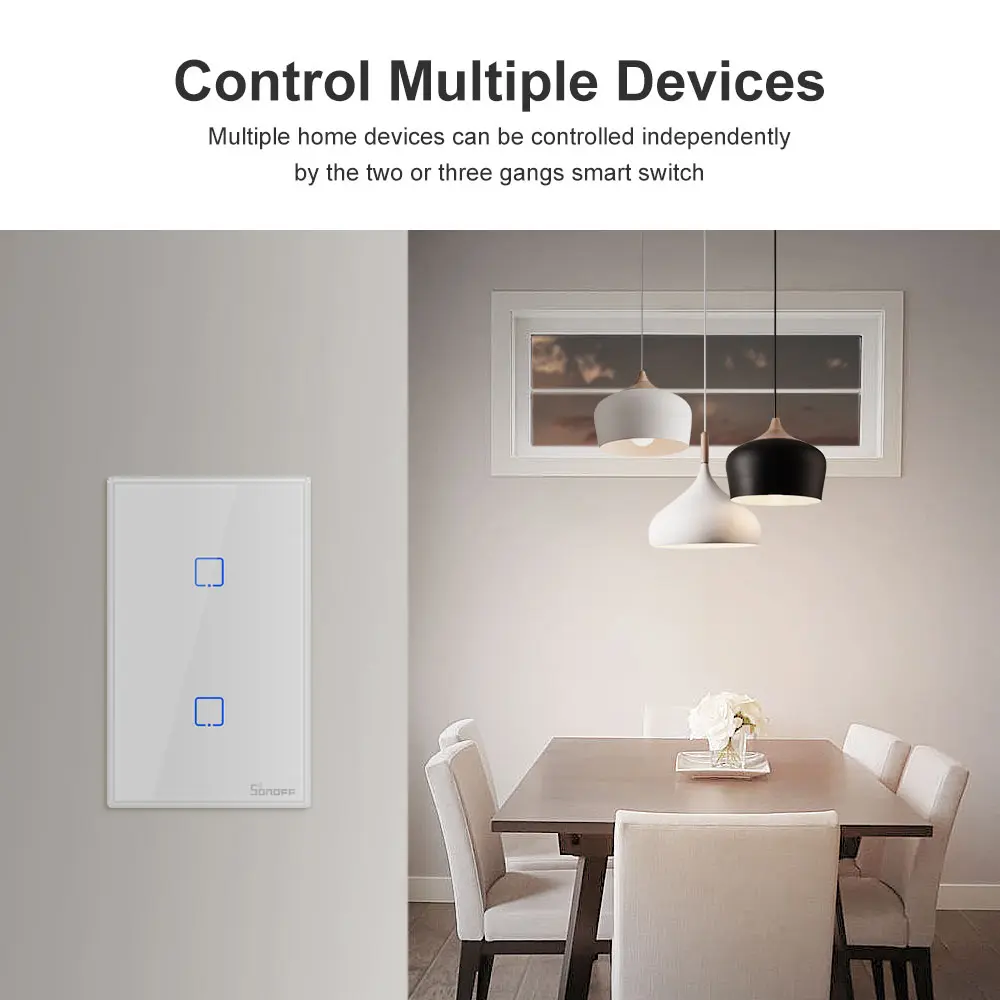 SONOFF TX Series EU/UK/US 1/2/3Gang Smart Home Switch WiFi Touch Switch Wall Light Wireless App/Voice Control Smart Scene