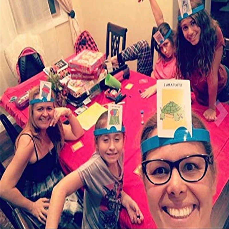 Headband Guessing Game – 'Who Am I?' Family Party Game – 4 Sets With Headbands, Cards, Timer & Coins
