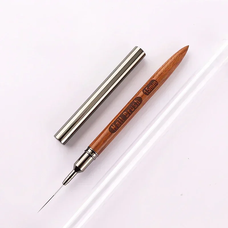 Pennello per Unghie con Manico in Legno, Pennello per Nail Art in Gel, Pennello per Disegno Linee e Strisce, Penna per Decorazione Floreale, Strumento per Manicure UV Gel da Salone - immagine 5