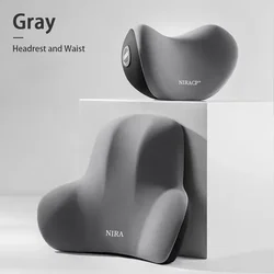 Enhanced Memory Foam Car Neck Pillow - Ergonomic Support for Ultimate Comfort and Pressure Relief (1 set gray)
