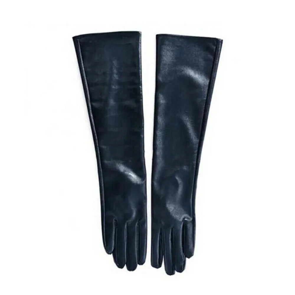 Elegant Women's Long Leather Gloves - Soft, Warm, and Luxurious Winter Wear