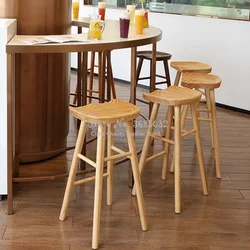 2019 Solid Wood Nordic Bar Stool Modern Minimalist Bar Chair Home Creative Bar Chairs Fashion High Stool Barstools