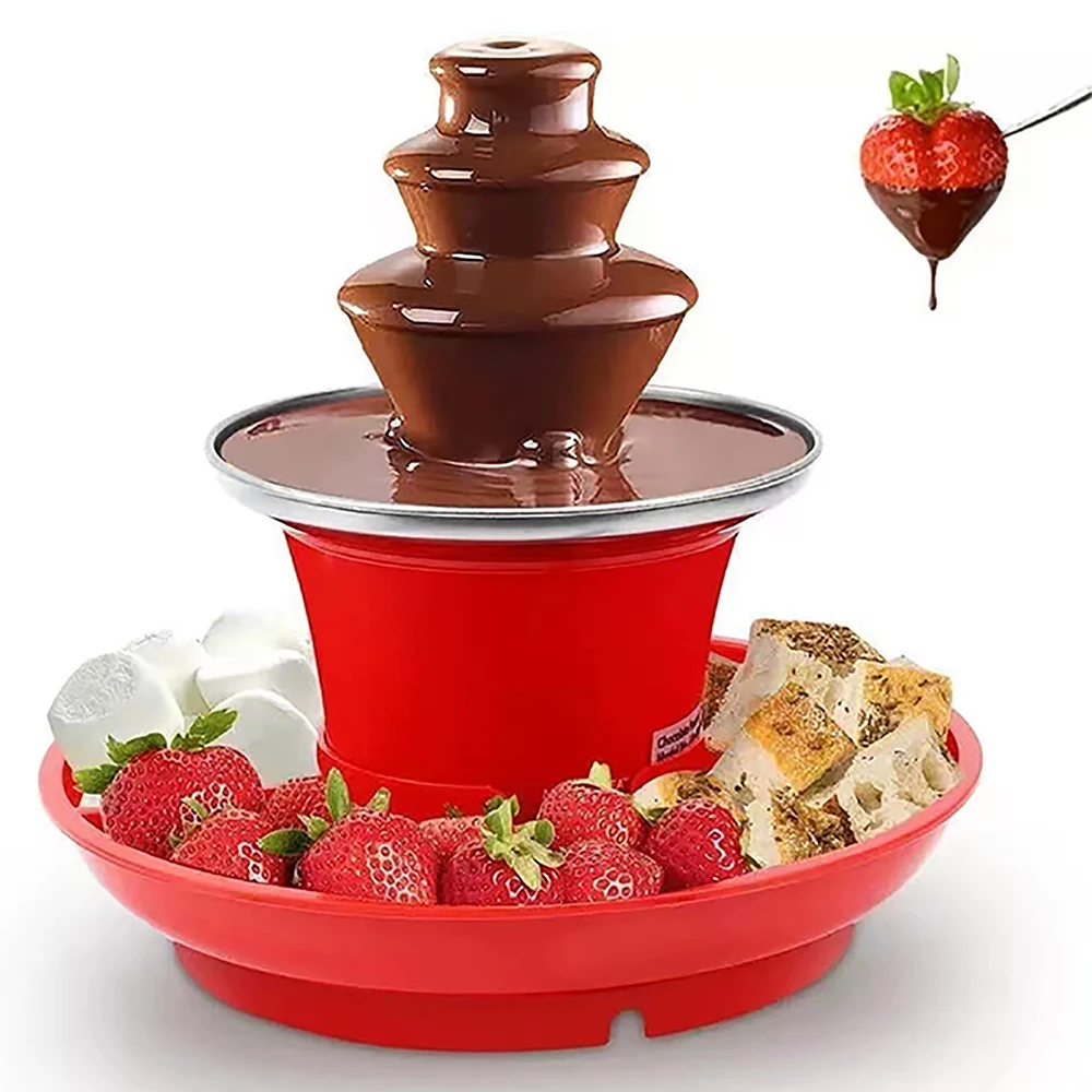 Electric Chocolate Fondue Fountain Automatic Chocolate Melting Tower DIY Handmade for Weddings Birthday Parties EU/US