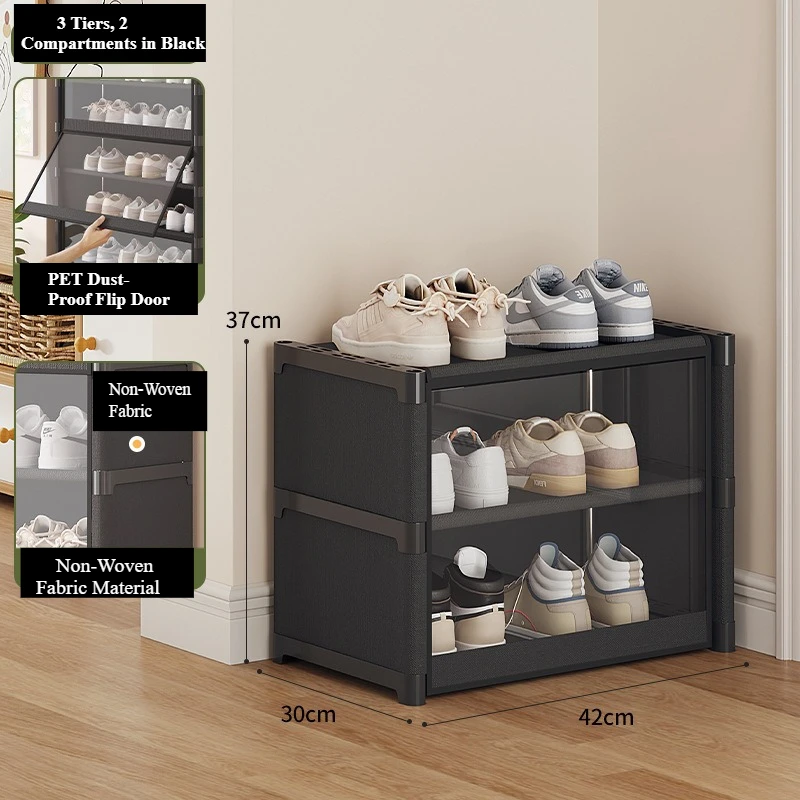 Shoe Rack-Shoe Storage Cabinet Vertical Shoe Organizer for Closet Entryway Corner Bedroom-  Stackable DIY Narrow Shoe Shelv