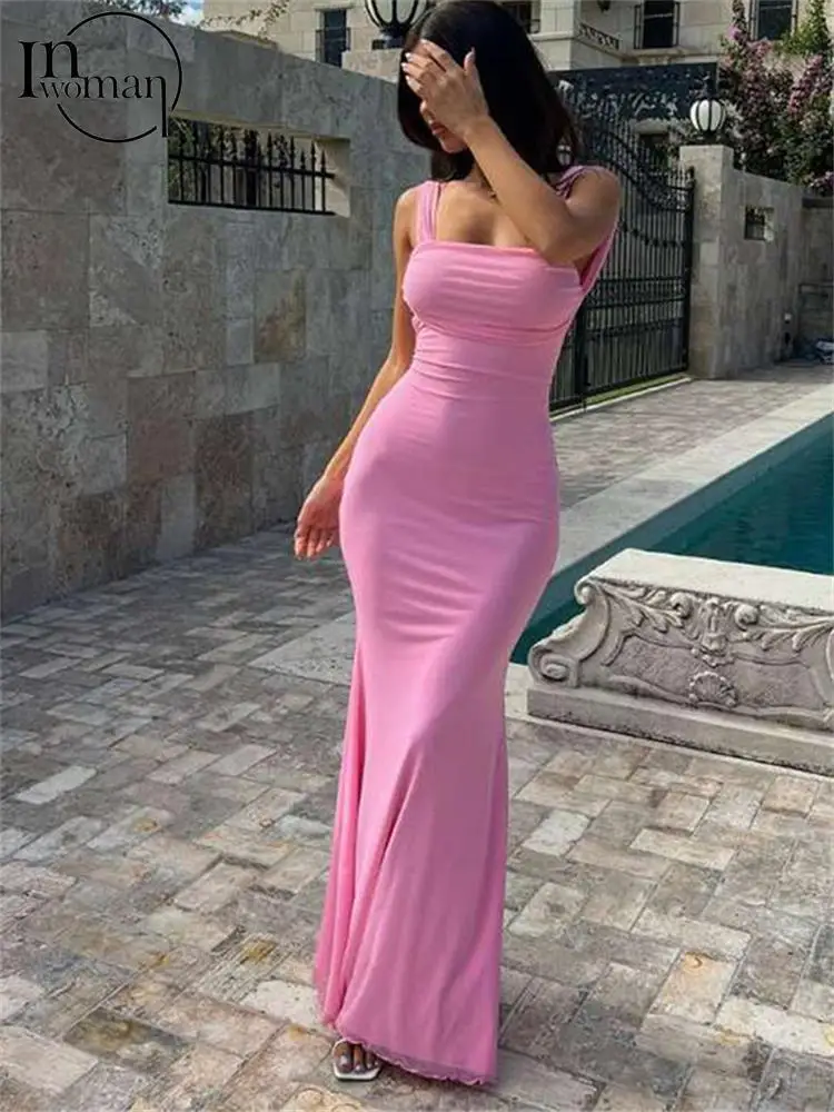 

Женское платье-макси с открытыми плечами, без рукавов, с открытой спиной