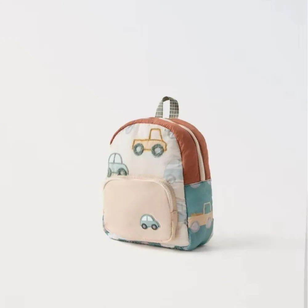Cartoon Car Embroidery Children's School Backpack Kindergarten Boys and Girls School Bags Lightweight Backpack Multifunctional 4
