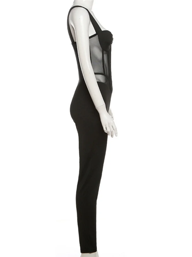 Wmstar Jumpsuit Women Wholesale Sexy Low Cut See High Stretch Through Slimming One Piece Club Outfits Drop Shopping New Style