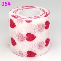 Fruit Printed Self-Adhesive Animal Elastic Bandage - Multi-Purpose Sports Wrap Tape - 2.5cm X 4.5m (Heart White)